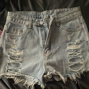 Distressed Denim Women Shorts